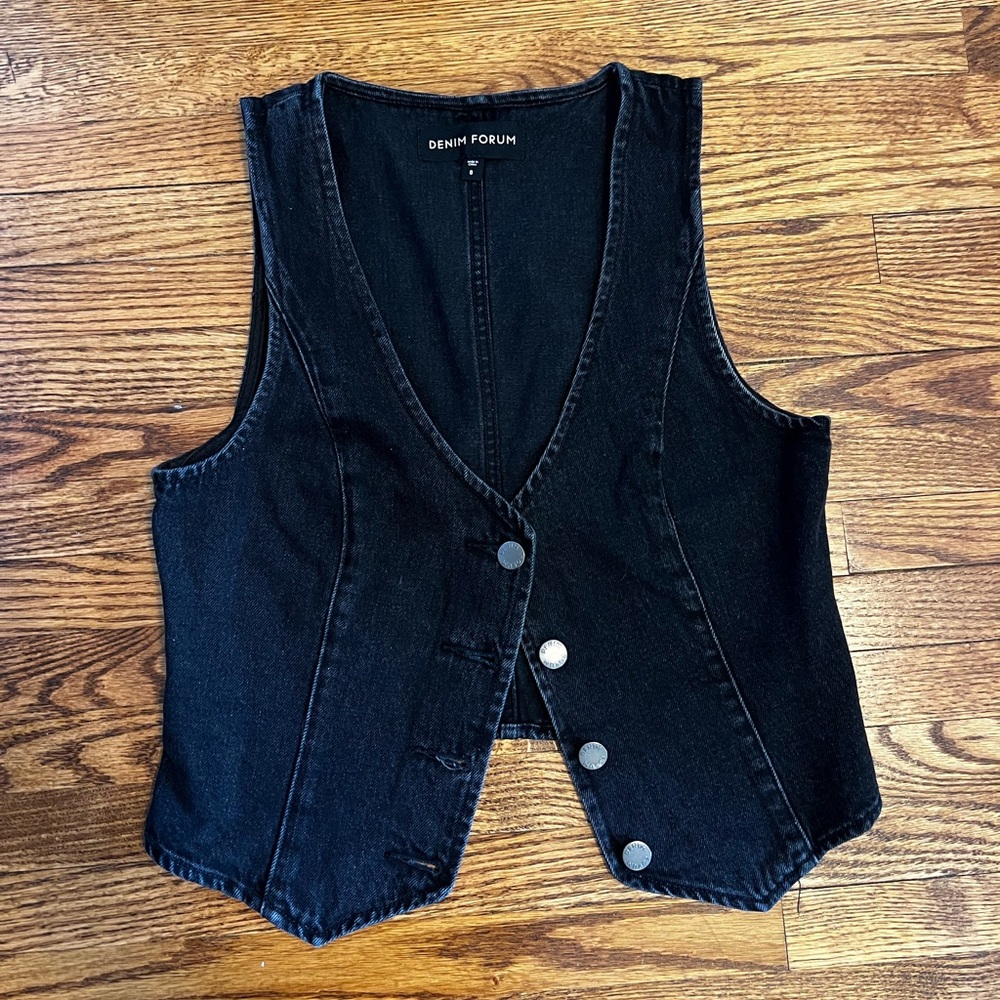Aritzia Denim Forum Black Denim Vest